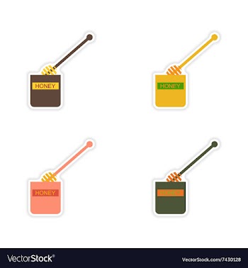 Set of paper stickers on white background jar of vector image