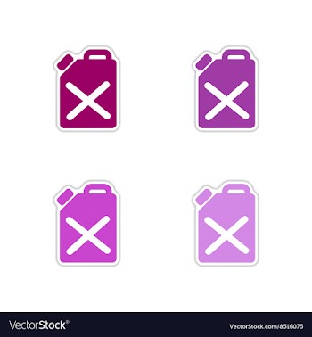Set of paper stickers on white background jerrycan vector image