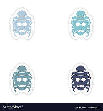 Set of paper stickers on white background Jewish vector image