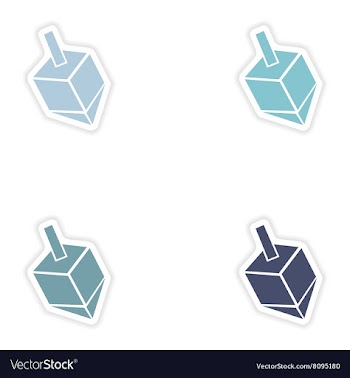 Set of paper stickers on white background Jewish vector image