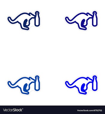 Set of paper stickers on white background kangaroo vector image