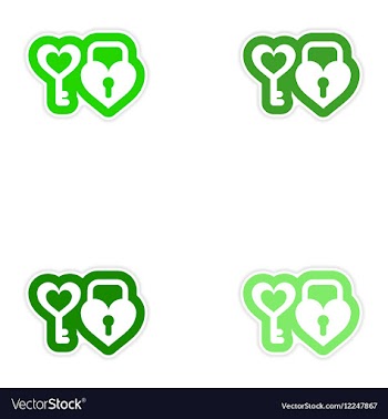Set of paper stickers on white background key lock vector image