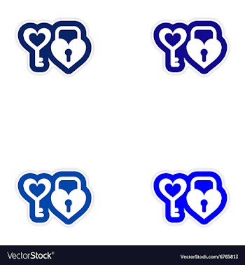 Set of paper stickers on white background key lock vector image