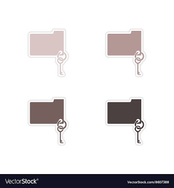 Set of paper stickers on white background key vector image