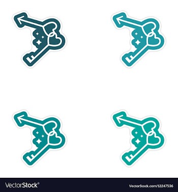 Set of paper stickers on white background keys vector image