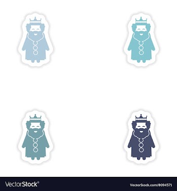 Set of paper stickers on white background king vector image