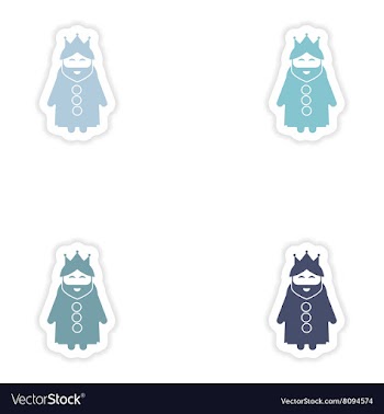 Set of paper stickers on white background king vector image
