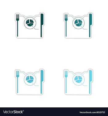 Set of paper stickers on white background knife vector image