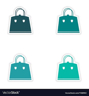 Set of paper stickers on white background ladies vector image