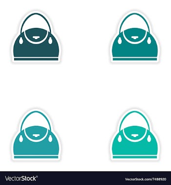 Set of paper stickers on white background ladies vector image