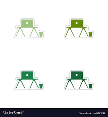 Set of paper stickers on white background laptop vector image