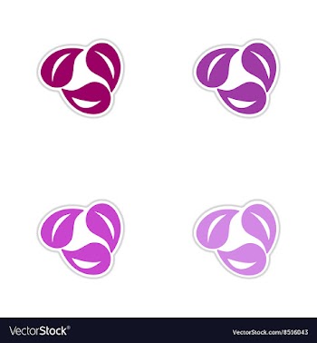 Set of paper stickers on white background leaves vector image