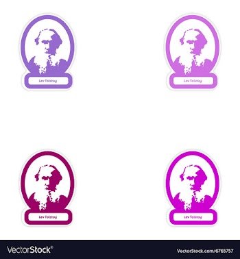 Set of paper stickers on white background Lev vector image