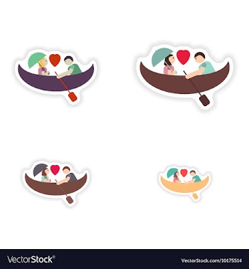 Set of paper stickers on white background love vector image