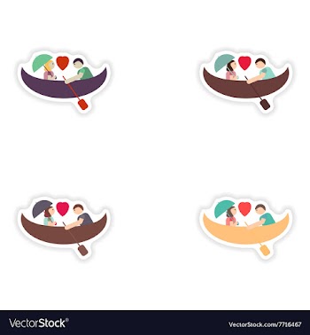 Set of paper stickers on white background love vector image