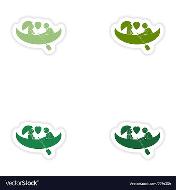 Set of paper stickers on white background love vector image