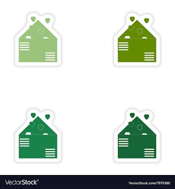 Set of paper stickers on white background love vector image