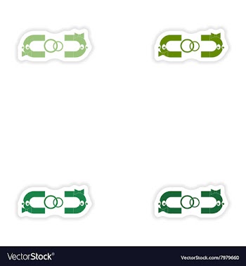 Set of paper stickers on white background love vector image