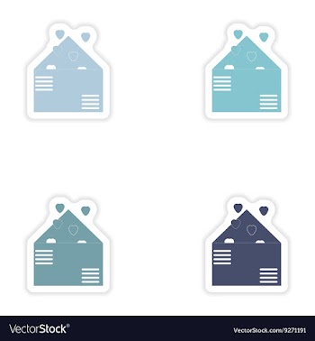 Set of paper stickers on white background love vector image