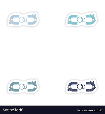 Set of paper stickers on white background love vector image