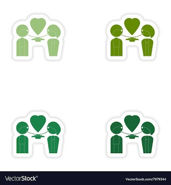 Set of paper stickers on white background lovers vector image
