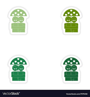 Set of paper stickers on white background lovers vector image