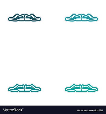 Set of paper stickers on white background male vector image