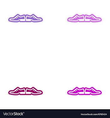 Set of paper stickers on white background male vector image