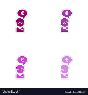 Set of paper stickers on white background man idea vector image