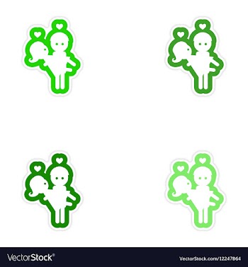 Set of paper stickers on white background man vector image