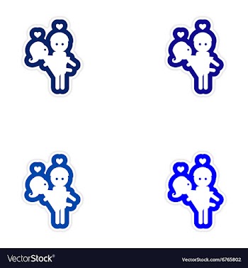 Set of paper stickers on white background man vector image