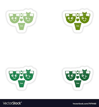 Set of paper stickers on white background man vector image