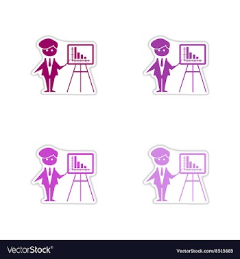Set of paper stickers on white background man vector image