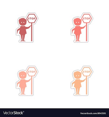 Set of paper stickers on white background man vector image