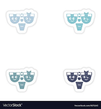 Set of paper stickers on white background man vector image
