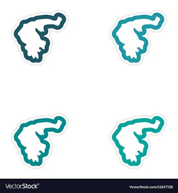 Set of paper stickers on white background map of vector image