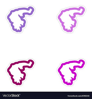 Set of paper stickers on white background map of vector image