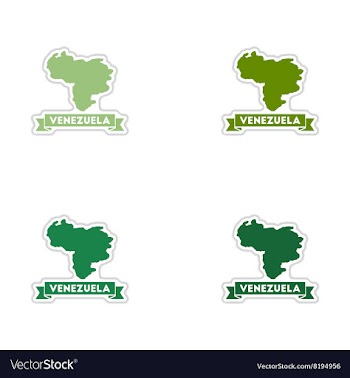 Set of paper stickers on white background map of vector image
