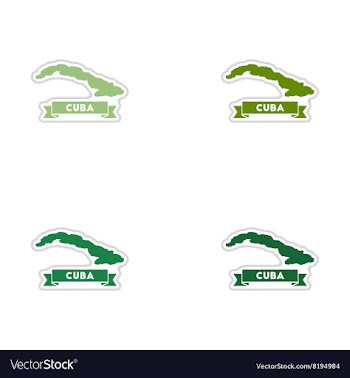 Set of paper stickers on white background map of vector image