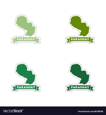 Set of paper stickers on white background map of vector image