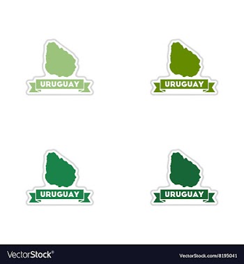 Set of paper stickers on white background map of vector image