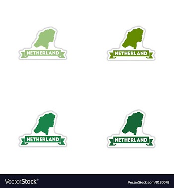 Set of paper stickers on white background map of vector image