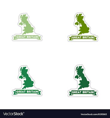 Set of paper stickers on white background map of vector image