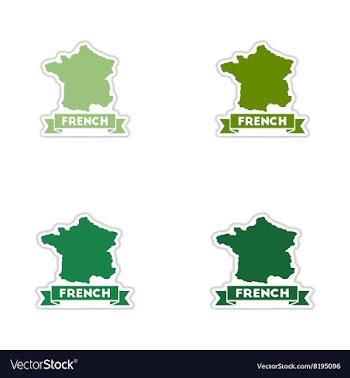 Set of paper stickers on white background map of vector image