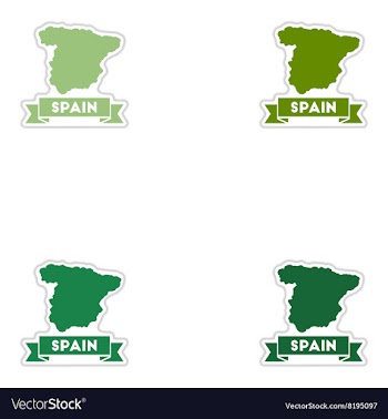 Set of paper stickers on white background map of vector image