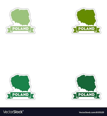 Set of paper stickers on white background map of vector image