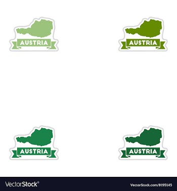 Set of paper stickers on white background map of vector image