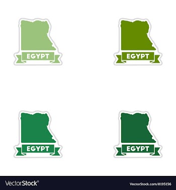 Set of paper stickers on white background map of vector image