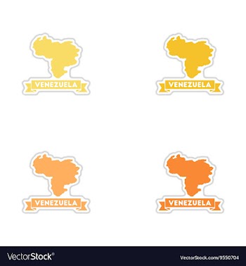 Set of paper stickers on white background map of vector image