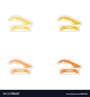 Set of paper stickers on white background map of vector image